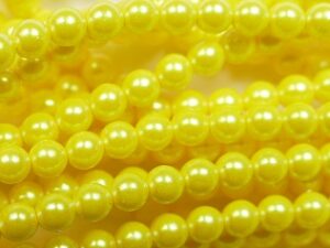 04-132-19001-30011 Czech glasparels, 4 mm, Pearl Shell Lemon Drop - Afbeelding 1