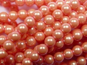 04-132-19001-30013 Czech glasparels, 4 mm, Pearl Shell Orange Sherbet - Afbeelding 1