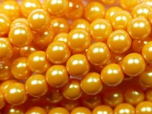 06-132-19001-30012 Czech glasparels, 6 mm, Pearl Shell Squash