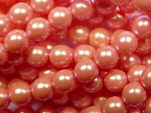 06-132-19001-30013 Czech glasparels, 6 mm, Pearl Shell Orange Sherbet