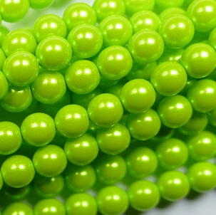 06-132-19001-30022 Czech Glas glasparels 6 mm Pearl Shell Chartreuse color 30022