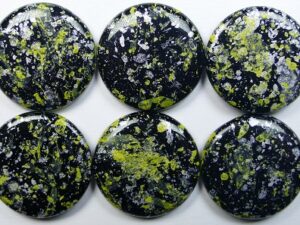ELC-23980-45701 Jet Tweedy Yellow Extra Low Cabochon 18 mm 1 Pc.