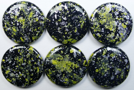 ELC-23980-45701 extra low cabochon 18 mm jet tweedy yellow color 23980-45701
