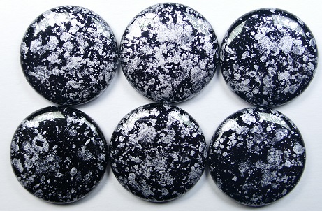 ELC-23980-45702 extra low cabochon 18 mm jet tweedy silver color 23980-45702
