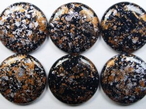 ELC-23980-45703 Jet Tweedy Copper Extra Low Cabochon 18 mm 1 Pc.
