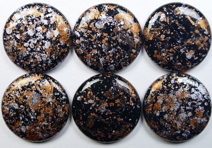 ELC-23980-45703 extra low cabochon 18 mm jet tweedy copper color 23980-45703