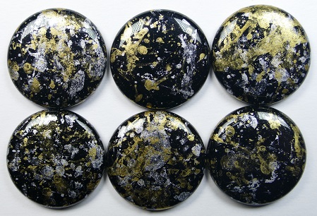 ELC-23980-45704 extra low cabochon 18 mm jet tweedy Gold color 23980-45704