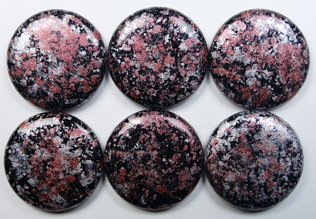 ELC-23980-45705 extra low cabochon 18 mm jet tweedy Red color 23980-45705