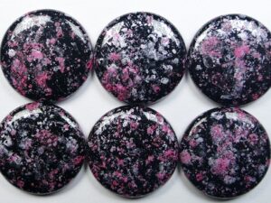 ELC-23980-45708 Jet Tweedy Pink Extra Low Cabochon 18 mm 1 Pc.