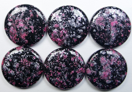 ELC-23980-45708 extra low cabochon 18 mm jet tweedy Pink color 23980-45708