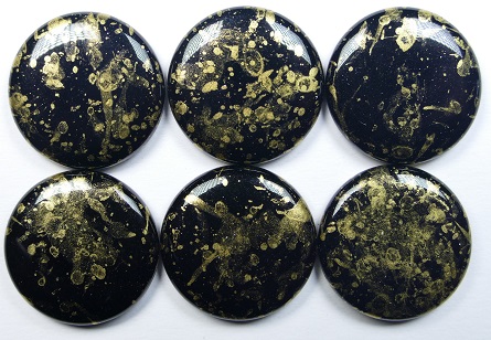 ELC-23980-45711 extra low cabochon 18 mm jet Jet Antique Gold Splash color 23980-45711