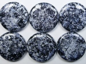 ELC-23980-45712 Jet Tweedy Light Grey Extra Low Cabochon 18 mm 1 Pc.