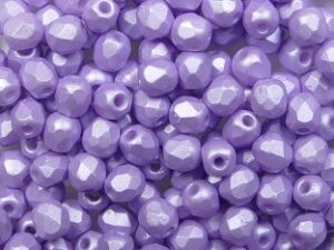 FP1-03-29308AL Powdery Pastel Purple Czech Glass Facet Firepolish 3mm