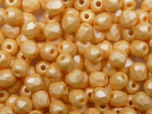 FP1-03-29334AL Powdery Pastel Orange Czech Glass Facet Firepolish 3mm 50 stuks