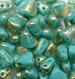 NB-63130S22C matubo nib-bit Opaque Green Turquoise gold splash color S22C63130