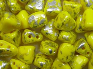 NB-83120S23C Nib-Bit, 6x5 mm, Matubo, Opaque Yellow Silver Splash
