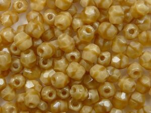 FP1-03-14010 Light Honey Beige Czech Glass Facet Firepolish 3mm