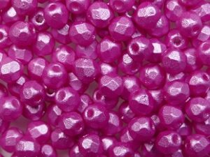 FP1-03-24005AL Pearl Shine Light Fuchsia Czech Glass Facet Firepolish 3mm 50 stuks - Afbeelding 1