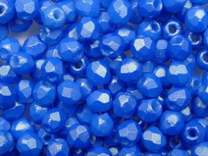 FP1-03-24108AL Gold Shine Cornflower Blue Czech Glass Facet Firepolish 3mm 50 stuks