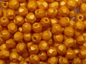 FP1-03-24109AL Gold Shine Minium Czech Glass Facet Firepolish 3mm 50 stuks - Afbeelding 1