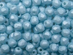 FP1-03-29313AL Powdery Pastel Turquoise Czech Glass Facet Firepolish 3mm 50 stuks - Afbeelding 1