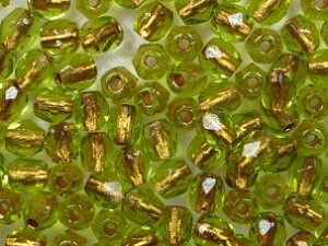 FP1-03-50230CL Copper Lined Olivine Czech Glass Facet Firepolish 3mm 50 stuks - Afbeelding 1