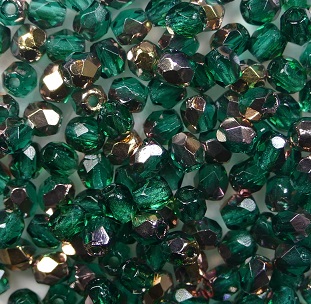 fp1-03-50730C firepolish 3 mm Emerald Capri Gold color 50730C