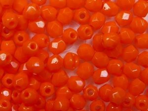 FP1-03-93140 Opaque Dark Orange (Light Red) Czech Glass Facet Firepolish 3mm 50 stuks - Afbeelding 1