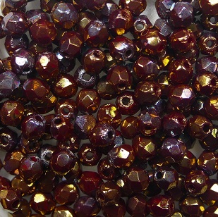 FP1-03-93210LH Opaque Red Bronze Vega Luster Czech Glass Facet Firepolish 3mm FP1-03-93210LH Opaque Red Bronze Vega Luster Czech Glass Facet Firepolish 3mm