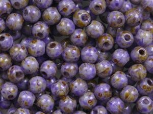 03-R-02010-65328 White Alabaster Lavender Round 3 mm. 100 Pc. - Afbeelding 1