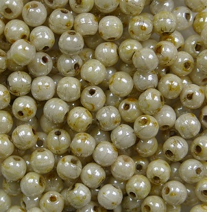03-R-02010-65401 3 mm rounds White Alabaster Beige Marmor Luster color 02010-65401