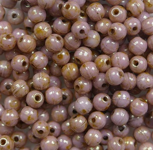 03-R-02010-65491 3 mm rounds White Alabaster Roman Rose color 02010-65491