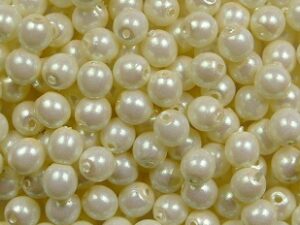 03-R-02010-71103 White Alabaster Pearlescent Cream Round 3 mm. 100 Pc. - Afbeelding 1