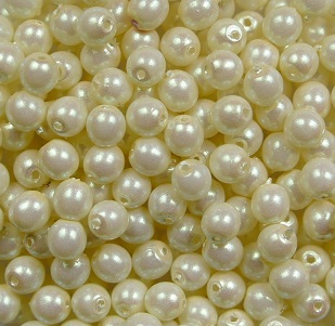 03-R-02010-71103 3 mm rounds White Alabaster Pearlescent Cream color 02010-71103
