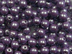 03-R-02010-72203 White Alabaster Pearlescent Violet Round 3 mm. 100 Pc.