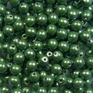 03-R-02010-75203 3 mm rounds White Alabaster Pearlescent Green color 02010-75203