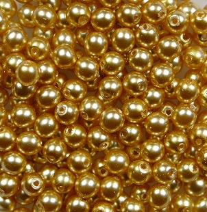 03-R-02010-78600 3 mm rounds White Alabaster Pearl Gold color 02010-78600