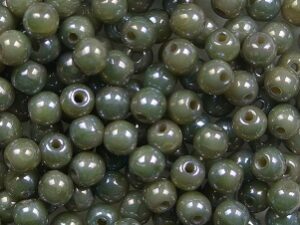 03-R-13020-15001 Opaque Ivory Nebula Round 3 mm. 100 Pc.
