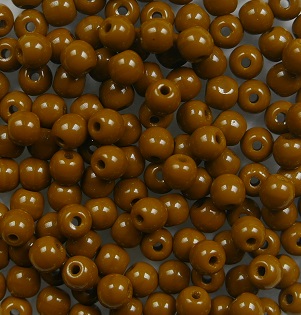 03-R-13610 3 mm rounds Opaque Chocolate Brown color 13610