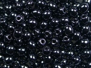 03-R-23980-14400 Jet Hematite Round 3 mm. 100 Pc. - Afbeelding 1