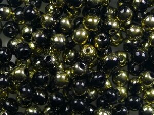 03-R-23980-26441 Jet Amber Round 3 mm. 100 Pc. - Afbeelding 1