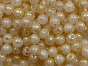 03-R-71111-94401 Light Opal Pink Gold Splash Round 3 mm. 100 Pc. - Afbeelding 1
