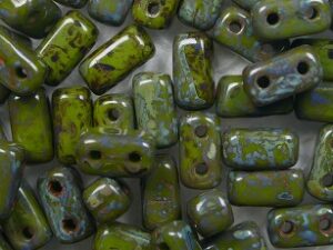 BRI-53420T Opaque Olive Picasso CzechMates Bricks 40 Pc.