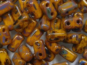 BRI-93110T Opaque Sunflower Yellow Picasso CzechMates Bricks 40 Pc.