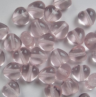 0070464 Hartjes hearts Beads 6x6 mm Rosaline color 70120