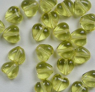 0130152 Hartjes hearts Beads 6x6 mm Jonquil color 80120