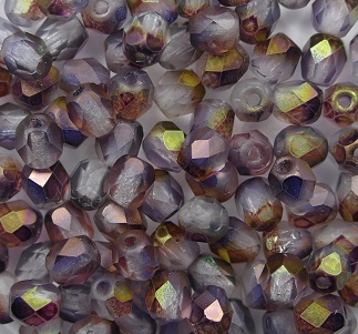 FP1-04-00030-84110-91011 Matte Golden-Purple-Crystal Melee Firepolish 4 mm color 00030-84110-91011
