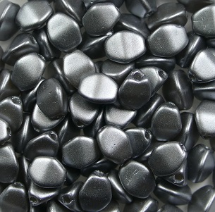 PI-02010-25028 pinch beads 5x3 mm alabaster pastel light grey color 02010-25028