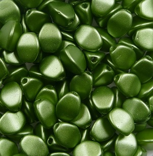 PI-02010-25034 pinch beads 5×3 mm alabaster pastel olivine color 02010-25034