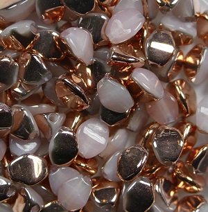 PI-02010-27101 pinch beads 5x3 mm white alabaster capri gold color 02010-27101